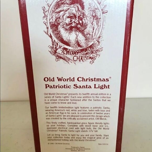 Old World Christmas Patriotic Santa light - Picture 9 of 10